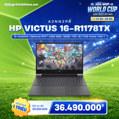 Laptop Gaming HP Victus 16-r1178TX A2NN2PA (i5-14450HX | GeForce RTX™ 4060 8GB | 32GB | 1TB | 16.1' FHD 144Hz | Win 11)