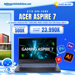 Laptop Gaming Acer Aspire 7 A715-59G-55MD (i5-13420H | GeForce RTX™ 3050 6GB | 16GB | 512GB | 15.6' FHD 144Hz | Win 11)