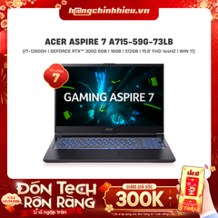 Laptop Gaming Acer Aspire 7 A715-59G-73LB (i7-12650H | GeForce RTX™ 3050 6GB | 16GB | 512GB | 15.6' FHD 144Hz | Win 11)