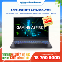 Laptop Gaming Acer Aspire 7 A715-59G-57TU (i5-12450H | GeForce RTX™ 3050 6GB | 16GB | 512GB | 15.6' FHD 144Hz | Win 11)