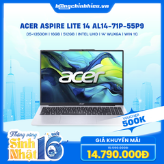 Laptop Acer Aspire Lite 14 AL14-71P-55P9 (i5-13500H | 16GB | 512GB | Intel UHD | 14' WUXGA | Win 11)