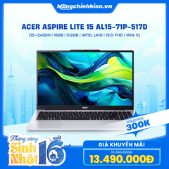 Laptop Acer Aspire Lite 15 AL15-71P-517D (i5-12450H | 16GB | 512GB | Intel UHD | 15.6' FHD | Win 11)