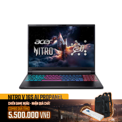 Laptop Gaming Acer Nitro V 16 AI ProPanel ANV16S-61-R9ZV (R7 AI 350 | GeForce RTX™ 5060 8GB | 32GB | 1TB | 16' 2K+ 180Hz | Win 11)