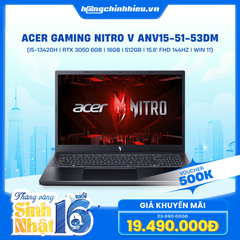 Laptop Acer Gaming Nitro V ANV15-51-53DM (i5-13420H | GeForce RTX™ 3050 6GB | 16GB | 512GB | 15.6' FHD 144Hz | Win 11)