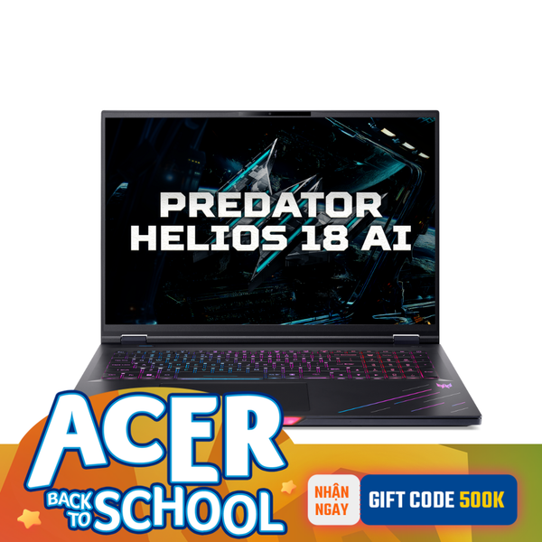 Laptop Gaming Acer Predator Helios PH18-73-98AQ (Ultra 9 275HX | GeForce RTX™ 5090 24GB | 192GB | 6TB | 18' WQUXGA MiniLED 120Hz 100% DCI-P3 | Win 11)