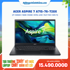Laptop Acer Aspire 7 A715-76-728X (i7-12650H | 16GB | 512GB | Intel UHD | 15.6' FHD | Win 11)