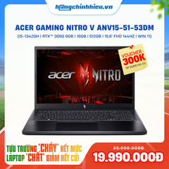 Laptop Acer Gaming Nitro V ANV15-51-53DM (i5-13420H | GeForce RTX™ 3050 6GB | 16GB | 512GB |  15.6' FHD 144Hz | Win 11)