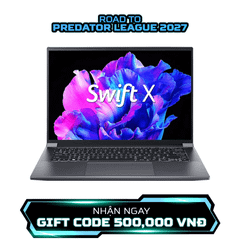 Laptop Acer Swift X SFX14-71G-78SY (i7-13700H | GeForce RTX™ 4050 6GB | 32GB | 1TB | 14' 2.8K OLED 120Hz | Win 11)