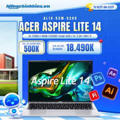 Laptop Acer Aspire Lite 14 AL14-52M-52UU (i5-1335U | 16GB | 512GB | Intel UHD | 14' 2.2K | Win 11)