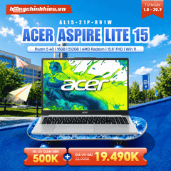 Laptop Acer Aspire Lite 15 AL15-21P-R91W (Ryzen 5 40 | 16GB | 512GB | AMD Radeon | 15.6' FHD | Win 11)