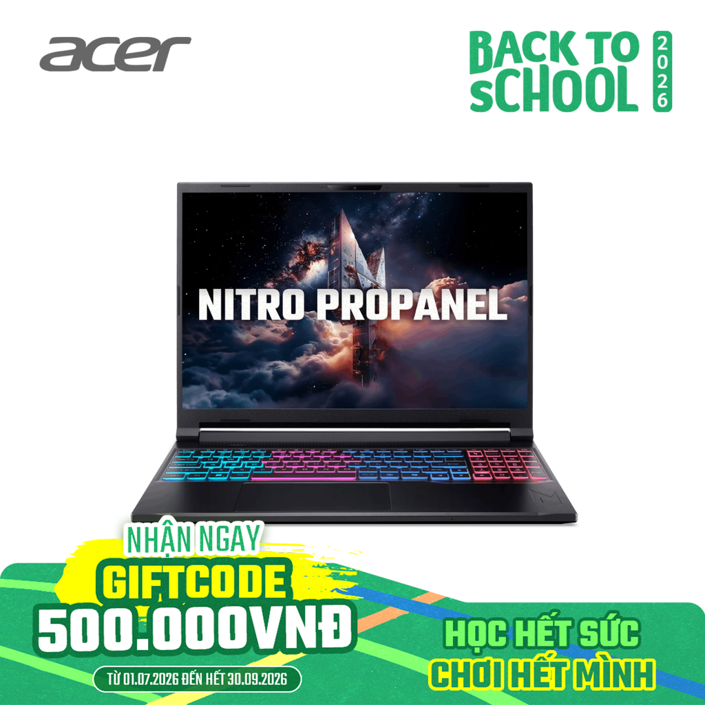 Laptop Gaming Acer Nitro ProPanel AN16S-61-R7ZJ (Ryzen AI 7 350 | GeForce RTX™ 5060 8GB | 16GB | 512GB | 16' 2K+ 180Hz | Win 11)