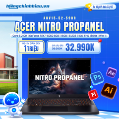 Laptop Gaming Acer Nitro ProPanel ANV15-52-59RR (Core 5 210H | GeForce RTX™ 5050 8GB | 16GB | 512GB | 15.6' FHD 180Hz | Win 11)