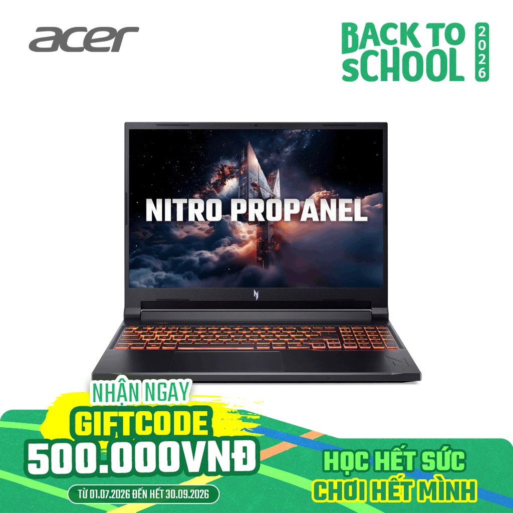 Laptop Gaming Acer Nitro ProPanel ANV16-72-782F (Core 7 240H | GeForce RTX™ 5050 8GB | 16GB | 512GB | 16' FHD 180Hz | Win 11)