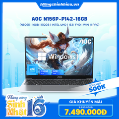 Laptop AOC N156P-P142-16GB (N5095 | 16GB | 512GB | Intel UHD | 15.6' FHD | Win 11 Pro)