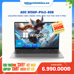 Laptop AOC N156P-P142-8GB (Celeron N5095 | 8GB | 256GB | Intel UHD Graphics | 15.6' FHD | Win 11 Pro)