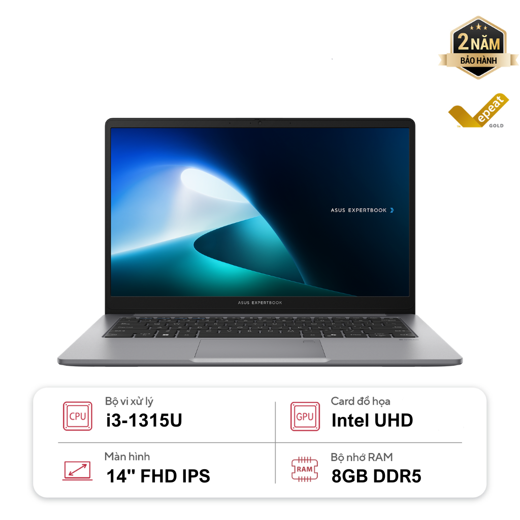 Laptop ASUS ExpertBook P1 P1403CVA-i308256-63W (i3-1315U | 8GB | 256GB | Intel UHD | 14' FHD | Win 11)