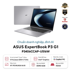 Laptop ASUS ExpertBook P3 G1 P3406CCAP-U516S8W (Ultra 5-225H | 16GB | 512GB | Intel Arc 130T | 14' WUXGA | Win 11)