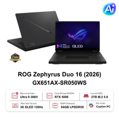 Laptop Gaming ASUS ROG Zephyrus DUO GX651AX-SR050WS (Ultra 9 386H | GeForce RTX™ 5090 24GB | 64GB | 2TB | 16' 3K OLED 120Hz Touch | Win 11)