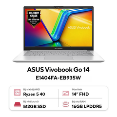 Laptop ASUS VivoBook Go 14 E1404FA-EB935W (Ryzen 5 40 | 16GB | 512GB | AMD Radeon 610M | 14' FHD | Win 11)