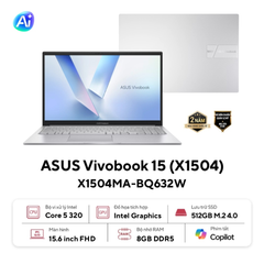 Laptop ASUS VivoBook 15 X1504MA-BQ632W (Core 5 320 | 8GB | 512GB | Intel Graphics | 15.6' FHD | Win 11)