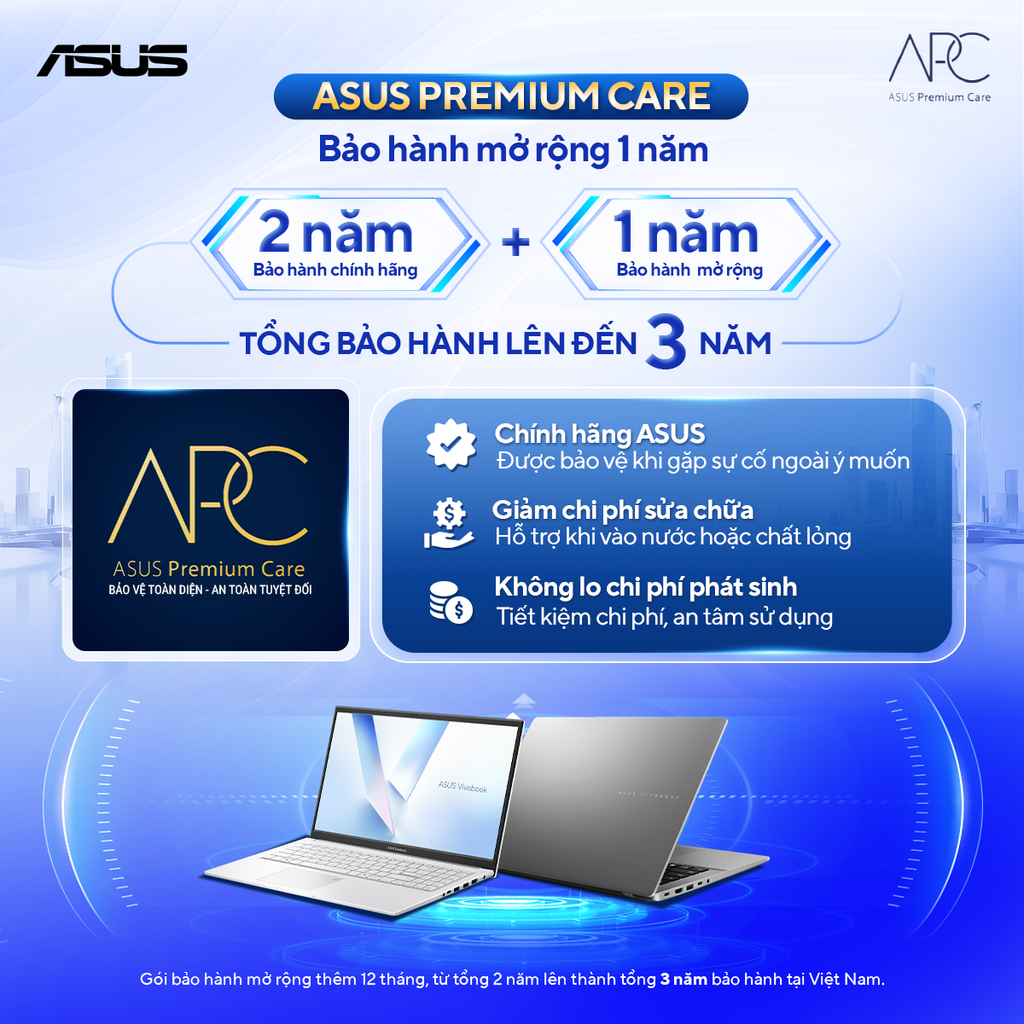Gói dịch vụ gia hạn bảo hành Laptop Asus IWEP-12M 12 tháng (Vivobook/ Vivobook S/ Zenbook/ Gaming Vivobook)