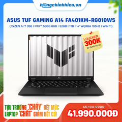 Laptop ASUS TUF Gaming A14 FA401KM-RG010WS (Ryzen AI 7 350 | GeForce RTX™ 5060 8GB | 32GB | 1TB | 14' WQXGA 165Hz | Win 11)