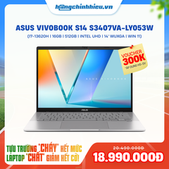 Laptop ASUS VivoBook S14 S3407VA-LY053W (i7-13620H | 16GB | 512GB | Intel UHD Graphics | 14' WUXGA | Win 11)