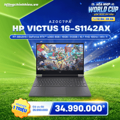 Laptop Gaming HP Victus 16-s1142AX AZ0C7PA (R7-8845HS | GeForce RTX™ 4060 8GB | 16GB | 512GB | 16.1' FHD 165Hz | Win 11)