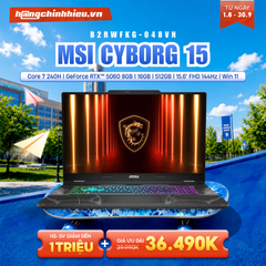Laptop Gaming MSI Cyborg 15 B2RWFKG-048VN (Core 7 240H | GeForce RTX™ 5060 8GB | 16GB | 512GB | 15.6' FHD 144Hz | Win 11)