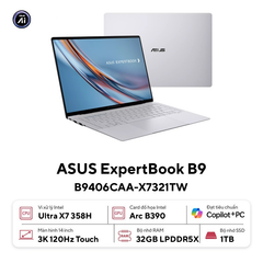 Laptop ASUS ExpertBook B9 B9406CAA-X7321TW (Ultra X7 358H | 32GB | 1TB | Intel Arc | 14' 3K OLED Touch | Win 11)