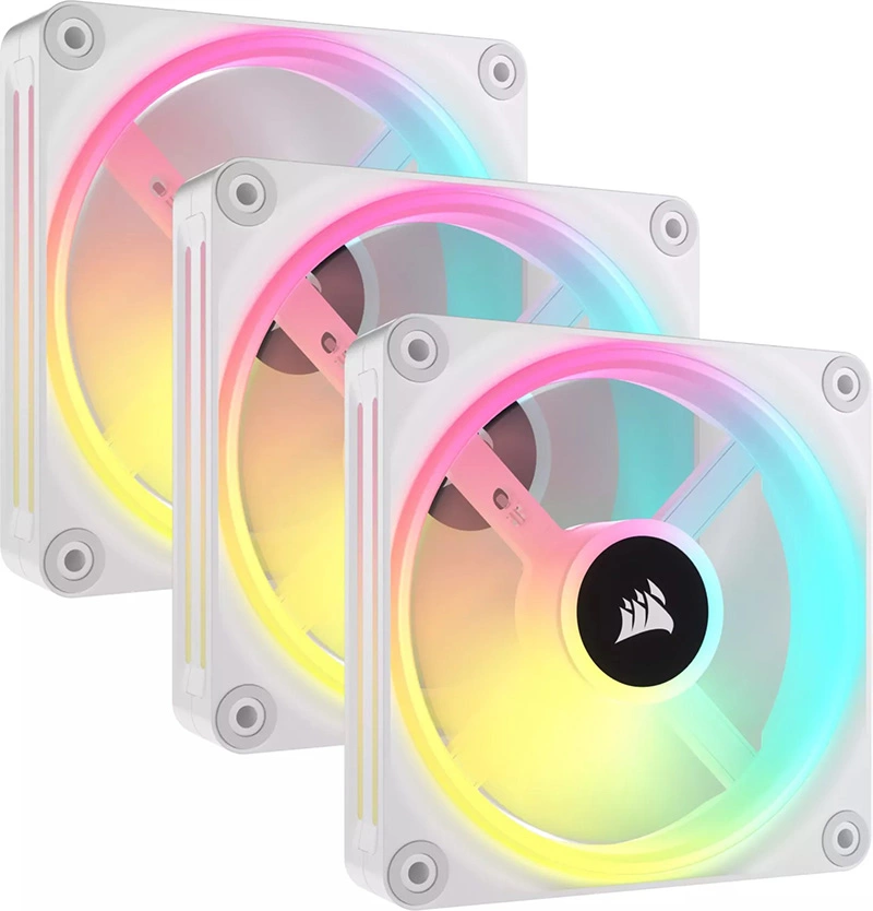 Bộ 3 Fan Corsair iCUE LINK QX120 RGB WHITE, Magnetic Dome RGB Fan, Starter Kit