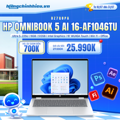 Laptop HP OmniBook 5 AI 16-af1046TU BZ7Q8PA (Ultra 5-225U | 16GB | 512GB | Intel Graphics | 16' WUXGA Touch | Win 11 + Office)