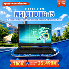 Laptop Gaming MSI Cyborg 15 C13WEO-417VN (i7-13620H | GeForce RTX™ 5050 8GB | 16GB | 512GB | 15.6' FHD 144Hz | Win 11)