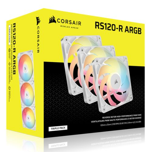 Bộ 3 quạt máy tính Corsair RS120-R ARGB White