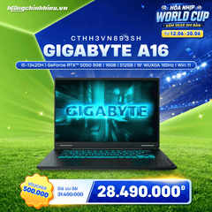 Laptop Gigabyte Gaming A16 CTHH3VN893SH (i5-13420H | GeForce RTX™ 5050 8GB | 16GB | 512GB | 16' WUXGA 165Hz | Win 11)