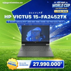 Laptop Gaming HP Victus 15-fa2452TX D44VLPA (i5-13420H | GeForce RTX™ 3050 6GB | 16GB | 512GB | 15.6' FHD 144Hz | Win 11)