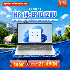 Laptop HP 14-ep1012TU D72CPPA (Core 5 120U | 16GB | 512GB | Intel Graphics | 14' FHD | Win 11)