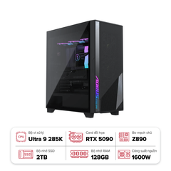 PC AI Đồng Bộ GIGABYTE AI TOP 100 Z890 (Ultra 9 285K | GeForce RTX™ 5090 32GB | 128GB | 2TB + 320GB AI | Non-OS)