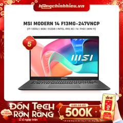 Laptop MSI Modern 14 F13MG-247VNCP (i7-1355U | 8GB | 512GB | Intel Iris Xe | 14' FHD | Win 11)
