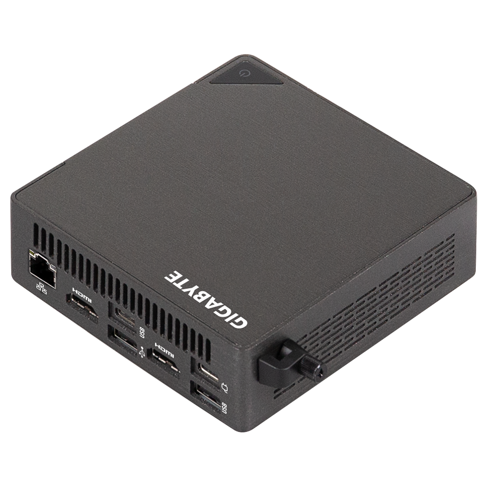 Mini PC GIGABYTE BRIX (GB-BRU5-225H) (Ultra 5 225H | 2xD5-6400 | 2xNVMe | 2xHDMI | 1xUSB4 | WiFi 7 | Bluetooth | 1xLAN | VESA | NoOS | Đen)