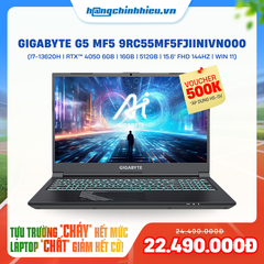 Laptop Gigabyte G5 MF5 9RC55MF5FJIINIVN000 (i7-13620H | GeForce RTX™ 4050 6GB | 16GB | 512GB | 15.6' FHD 144Hz | Win 11)