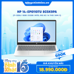 Laptop HP 14-ep0110TU 8C5K9PA (i7-1355U | 16GB | 512GB | Intel Iris Xe | 14' FHD | Win 11)