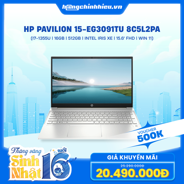 Laptop HP Pavilion 15-eg3091TU 8C5L2PA (i7-1355U | 16GB | 512GB | Intel Iris Xe | 15.6' FHD | Win 11)