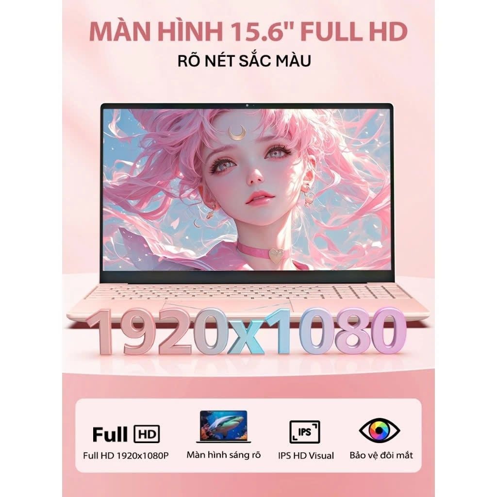 Laptop AOC N156P-P142-16GB (N5095 | 16GB | 512GB | Intel UHD | 15.6' FHD | Win 11 Pro + Office | Hồng)