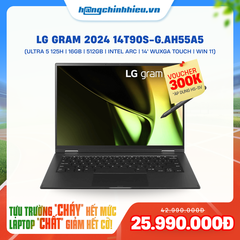 Laptop LG Gram 2024 2 in 1 14T90S-G.AH55A5 (Ultra 5 125H | 16GB | 512GB | Intel Arc Graphics | 14' WUXGA Touch 99% DCI-P3 | Win 11)