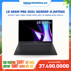 Laptop LG Gram Pro 2024 16Z90SP-K.AH75A5 (Ultra 7 155H | 16GB | 512GB | Intel Arc | 16' WQXGA OLED 99% DCI-P3 | Win 11)