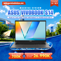 Laptop ASUS VivoBook S14 M3407GA-SF030W (Ryzen AI 7 445 | 16GB | 512GB | AMD Radeon | 14' WUXGA OLED | Win 11)