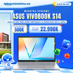 Laptop ASUS VivoBook S14 M3407KA-SF034WS (Ryzen AI 5 330 | 16GB | 512GB | AMD Radeon | 14' WUXGA OLED | Win 11 + Office)