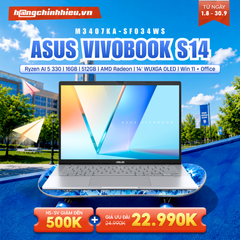 Laptop ASUS VivoBook S14 M3407KA-SF034WS (Ryzen AI 5 330 | 16GB | 512GB | AMD Radeon | 14' WUXGA OLED | Win 11 + Office)
