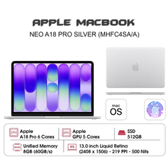 MacBook Neo 13 inch A18 PRO MHFC4SA/A (6 CPU | 5 GPU | 8GB | 512GB | 13 inch | Silver | Apple Việt Nam)